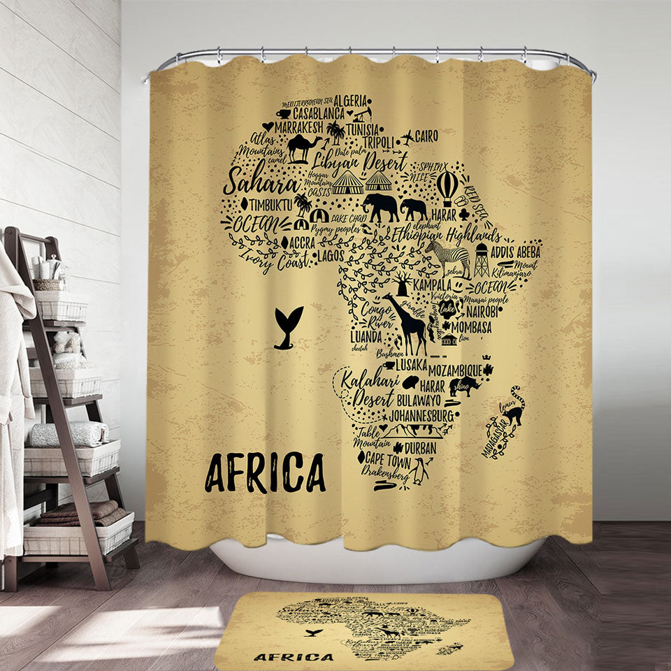 Africa Features The African Continent Shower Curtain