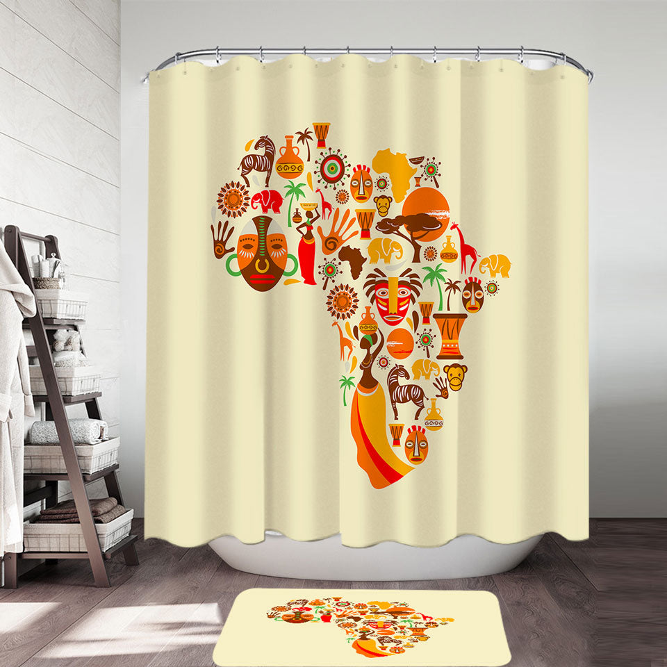 Africa Characteristics Shower Curtain