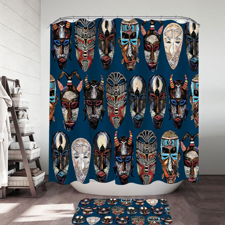 African Masks Shower Curtain