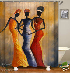 African Ladies Art Painting Shower Curtain