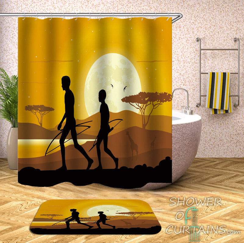 African Hunters Shower Curtain