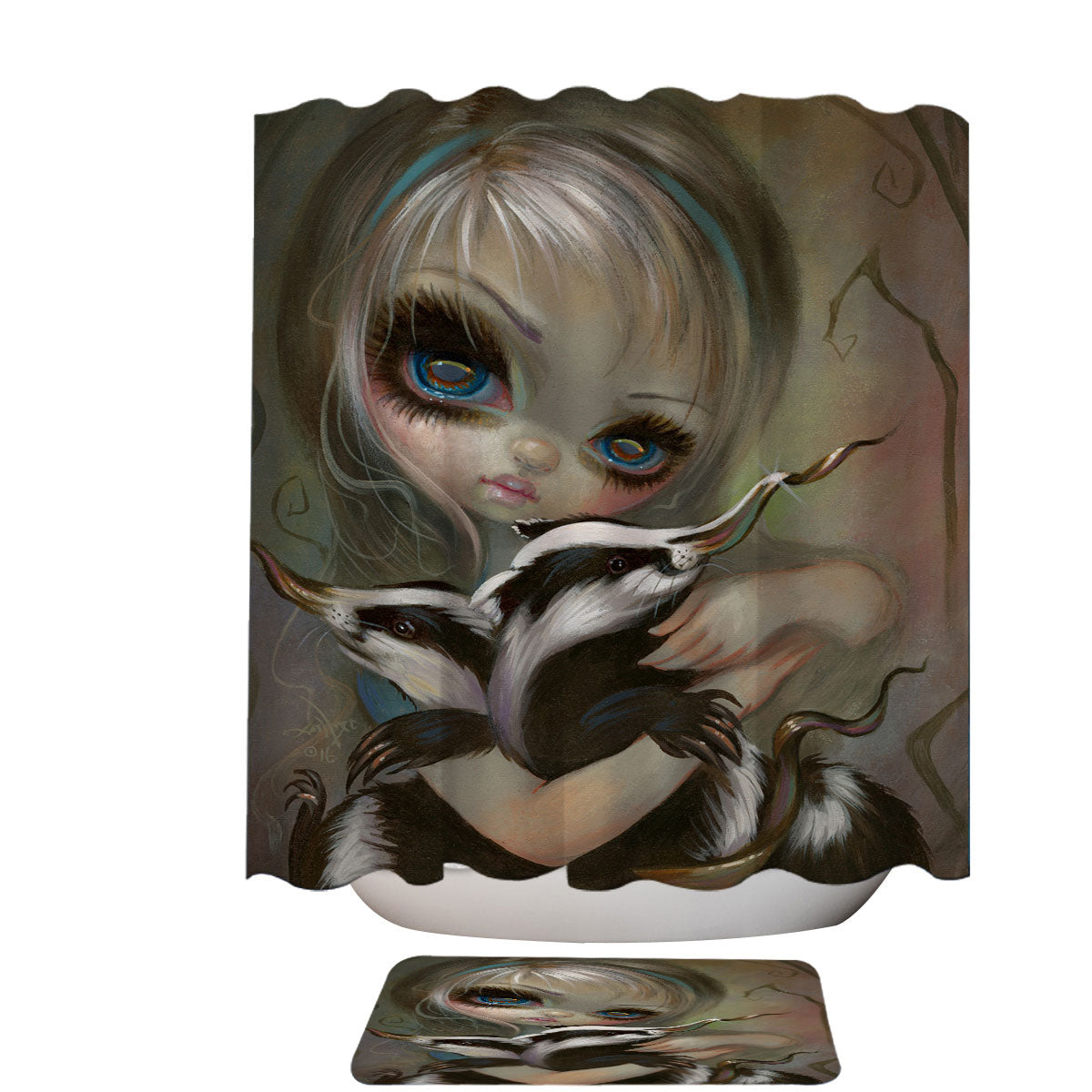 Alice and the Slithy Toves Shower Curtain