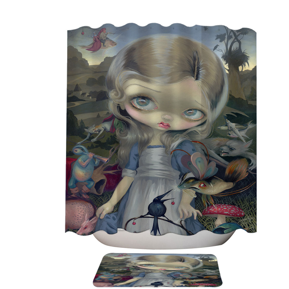 Alice in a Bosch Wonderland Shower Curtain