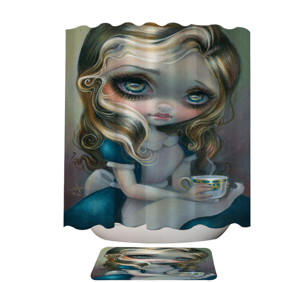 Alice's Advice Tea Cup Alice Shower Curtain
