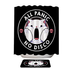 All Panic No Disco Funny Cat Quote Shower Curtain