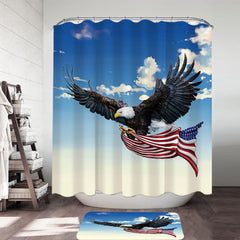 American Eagle Holding a USA Flag Shower Curtain