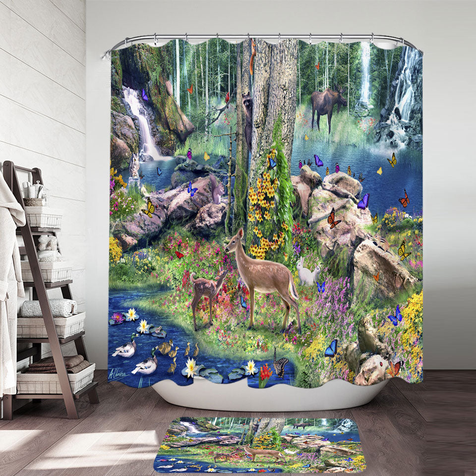 American Forest Animals Shower Curtain