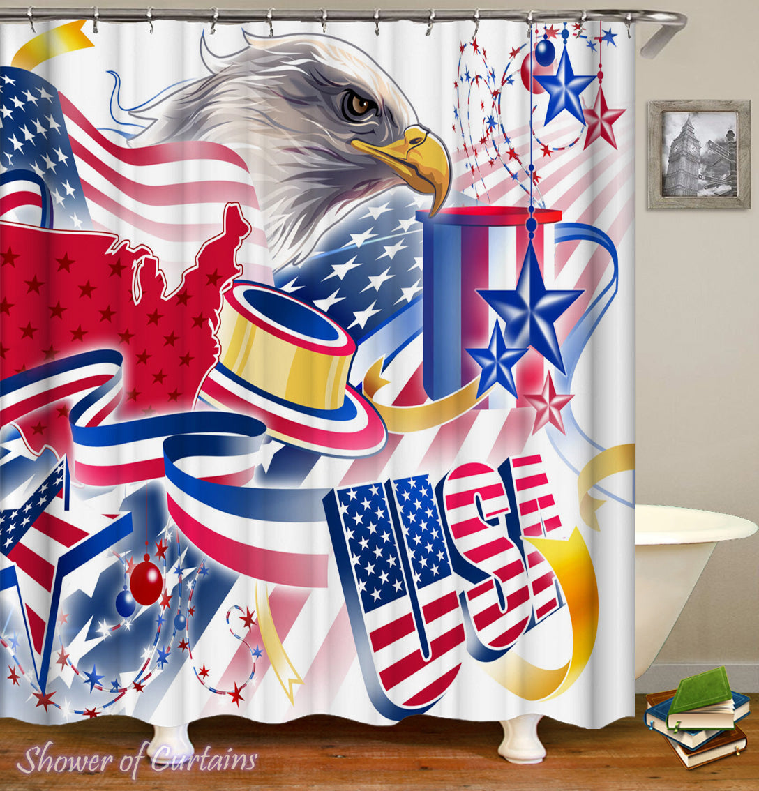 American Celebration Shower Curtain