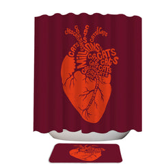Anatomicat Cat Heart Shower Curtain