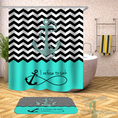 Anchor 'Refuse To Sink' Shower Curtain