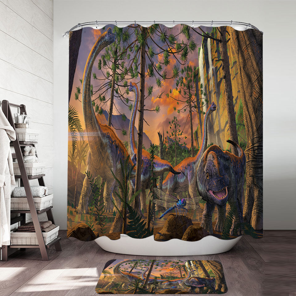 Animal Art the Dinosaur Valley Shower Curtain