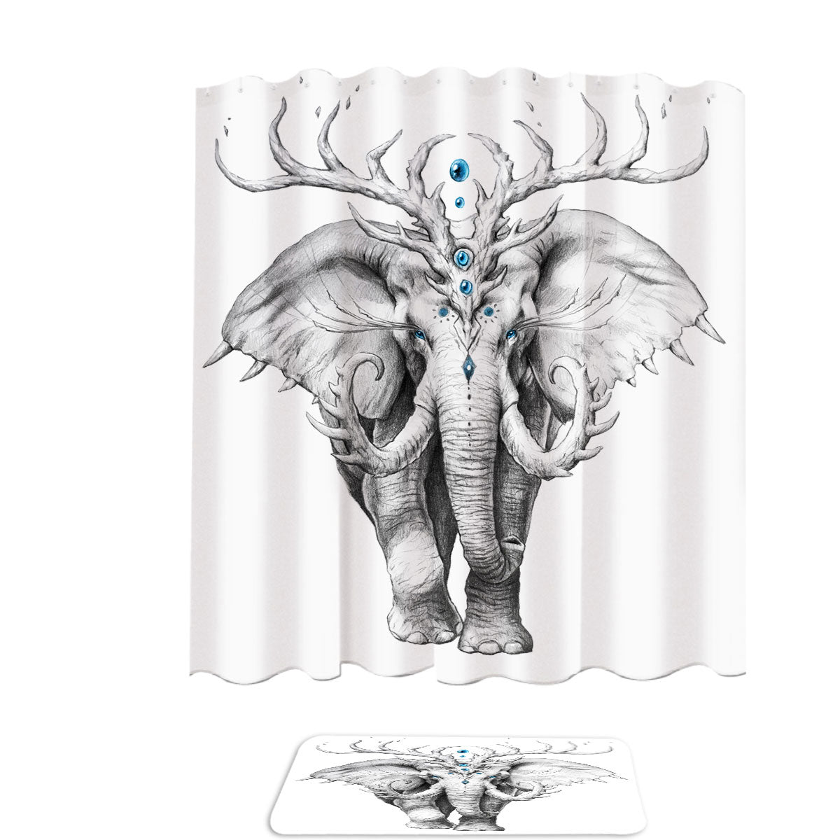 Animal Drawing Elephant Soul Shower Curtain