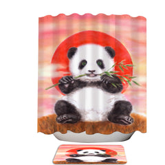 Animal Drawing Sun Dawn Panda Shower Curtain