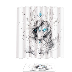 Animal Drawings Royal Sea Horse Shower Curtain