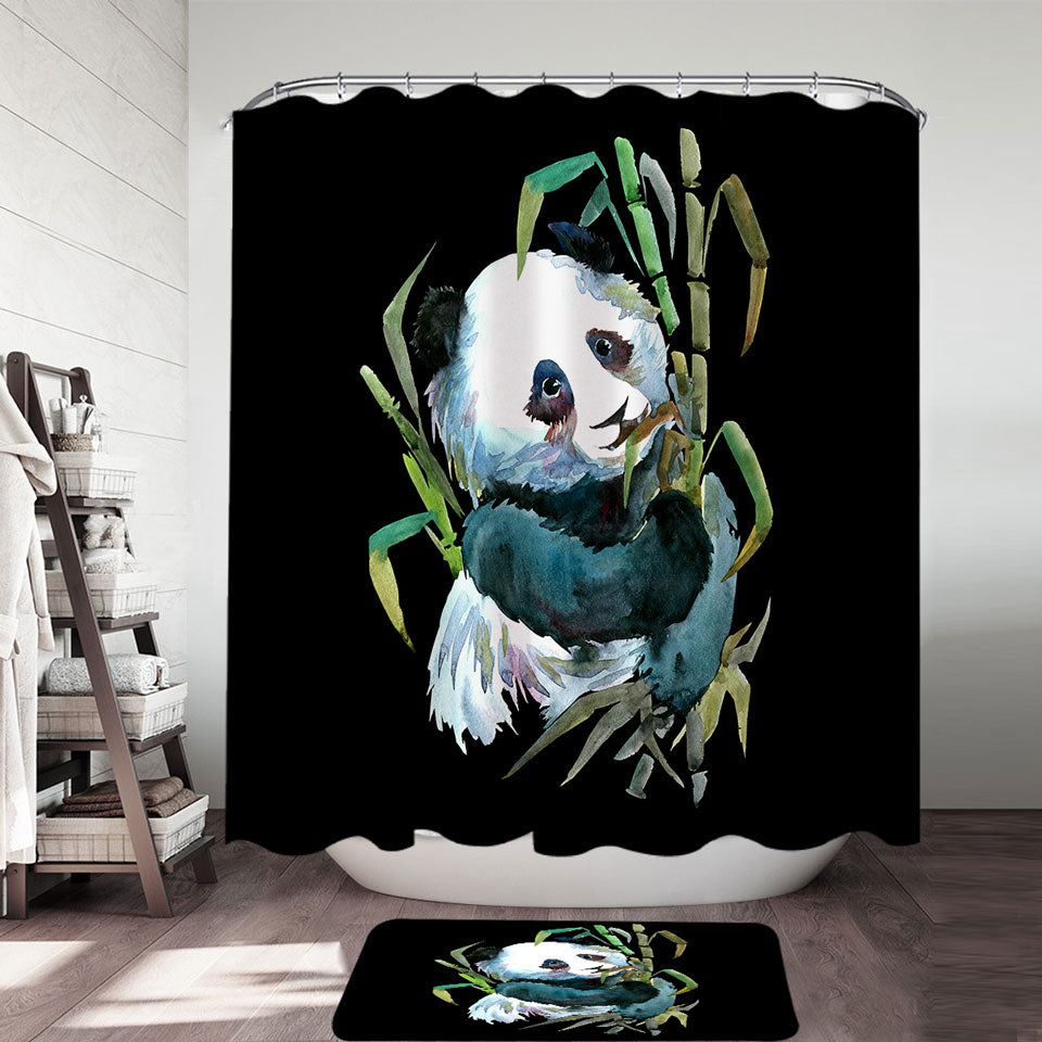 Art Painting Panda Shower Curtain