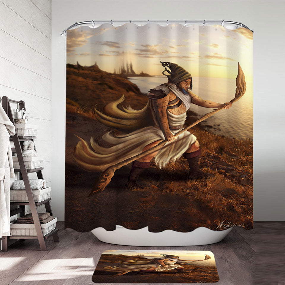 Arcturios Fantasy Art Warrior Shower Curtain