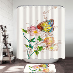 Art Drawing Butterfly JM Design Shower Curtain