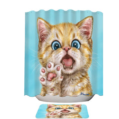 Art Drawing Cats Beautiful Ginger Kitten Shower Curtain