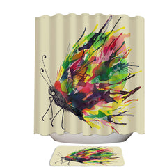 Art Painting Colorful Splash Butterfly Shower Curtain