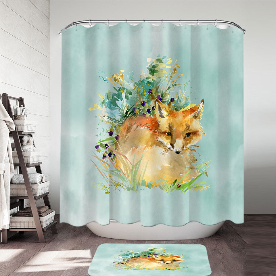 Art Painting Fox Shower Curtain