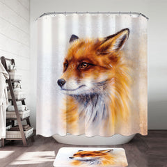 Art Painting Fox Portrait Shower Curtain