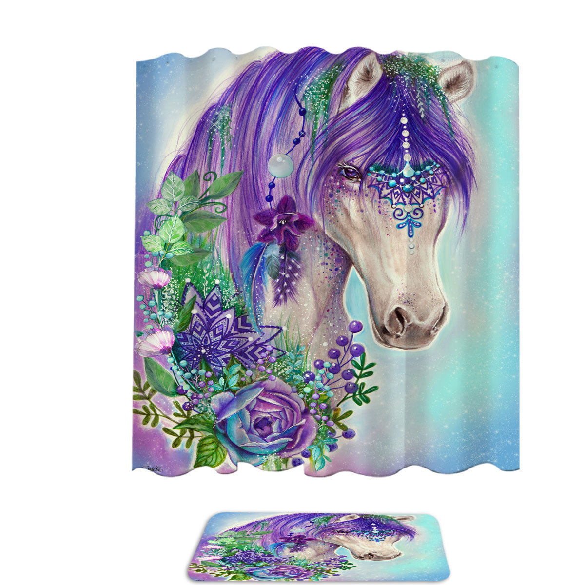 Art Painting Gypsy Violet Horse Shower Curtain