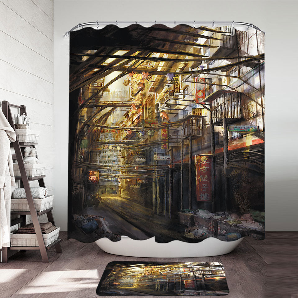 Art Painting Kowloon City Shower Curtain