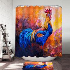 Art Painting of Impressive Rooster Shower Curtain