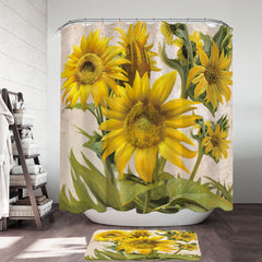 Art Painting Sunflowers Floral Shower Curtain