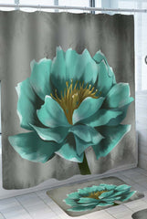 Art Painting Turquoise Flower Shower Curtain