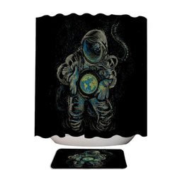 Artistic Astronaut Love Earth Shower Curtain