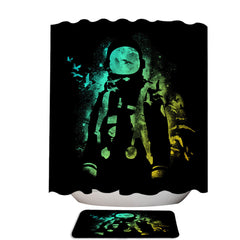 Artistic Celestial Birds and Astronaut Shower Curtain