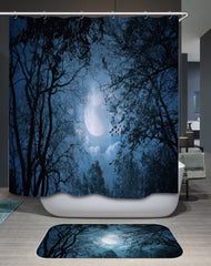 Artistic Moonlight Forest Shower Curtain