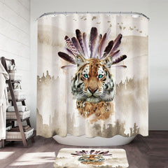 Artistic Native American Tiger Shower Curtain