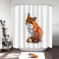 Artistic Painting Sweet Fox Shower Curtain