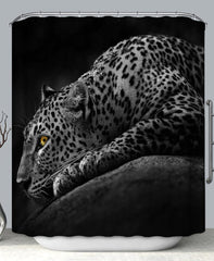 Artistic Photo Yellow Eye Wild Leopard Shower Curtain