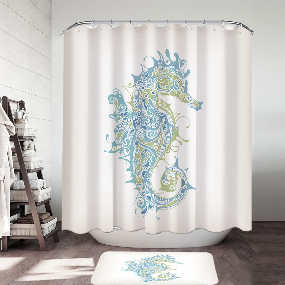 Artistic Seahorse Shower Curtain