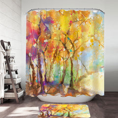 Artistic Autumn Forest Shower Curtain