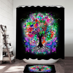 Artistic Crazy Colored Tree Shower Curtain