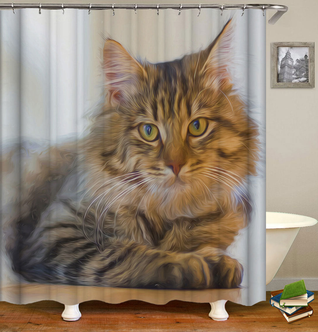 Artistic Beautiful Cat Shower Curtain