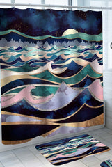 Artwork Moonlight Wavy Ocean Shower Curtain