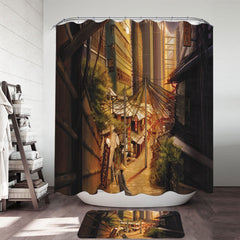 Asian Art Painting Tokyo City Markets Shower Curtain