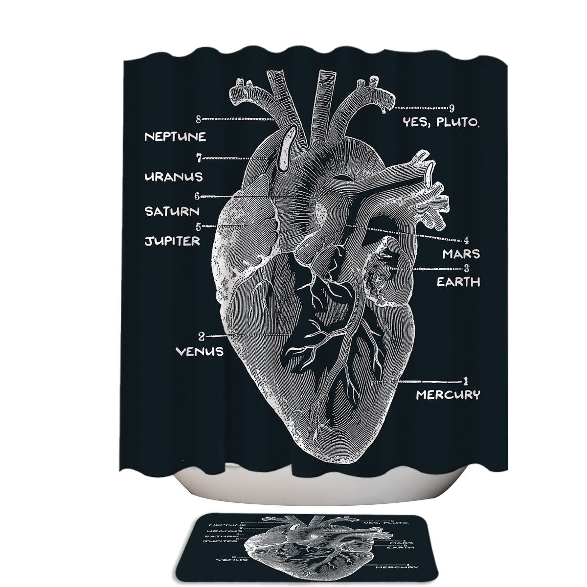 Astro Heart Shower Curtain