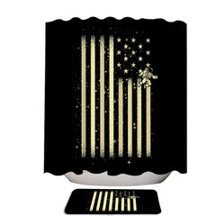 Astronaut American Flag Sky Shower Curtain