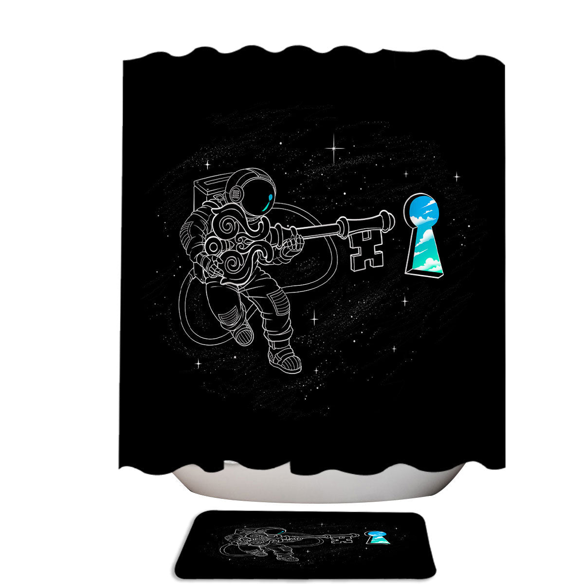 Astronaut with the Cosmic Astral Key Shower Curtain