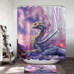 Attaxia Cool Purple Dragon Shower Curtain