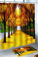 Autumn Fall Tree Avenue Painting Shower Curtain