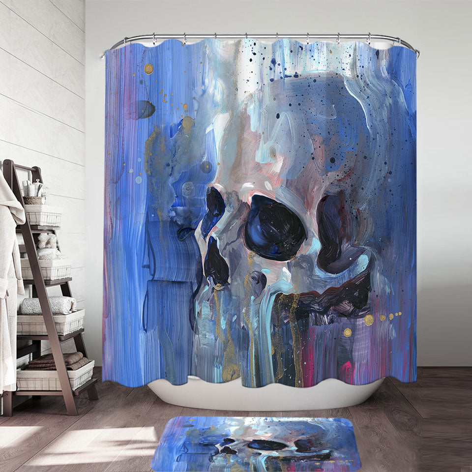 Art Painting of Human Skull Shower Curtain