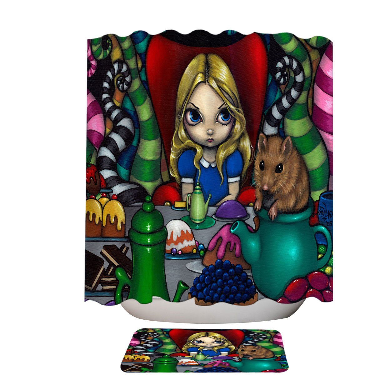 Alice and the Dormouse Shower Curtain