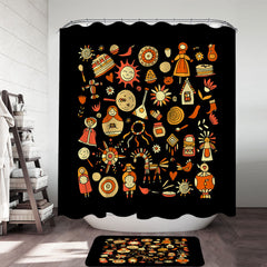 Autumn Colored Cute Warmth Home Features Shower Curtain
